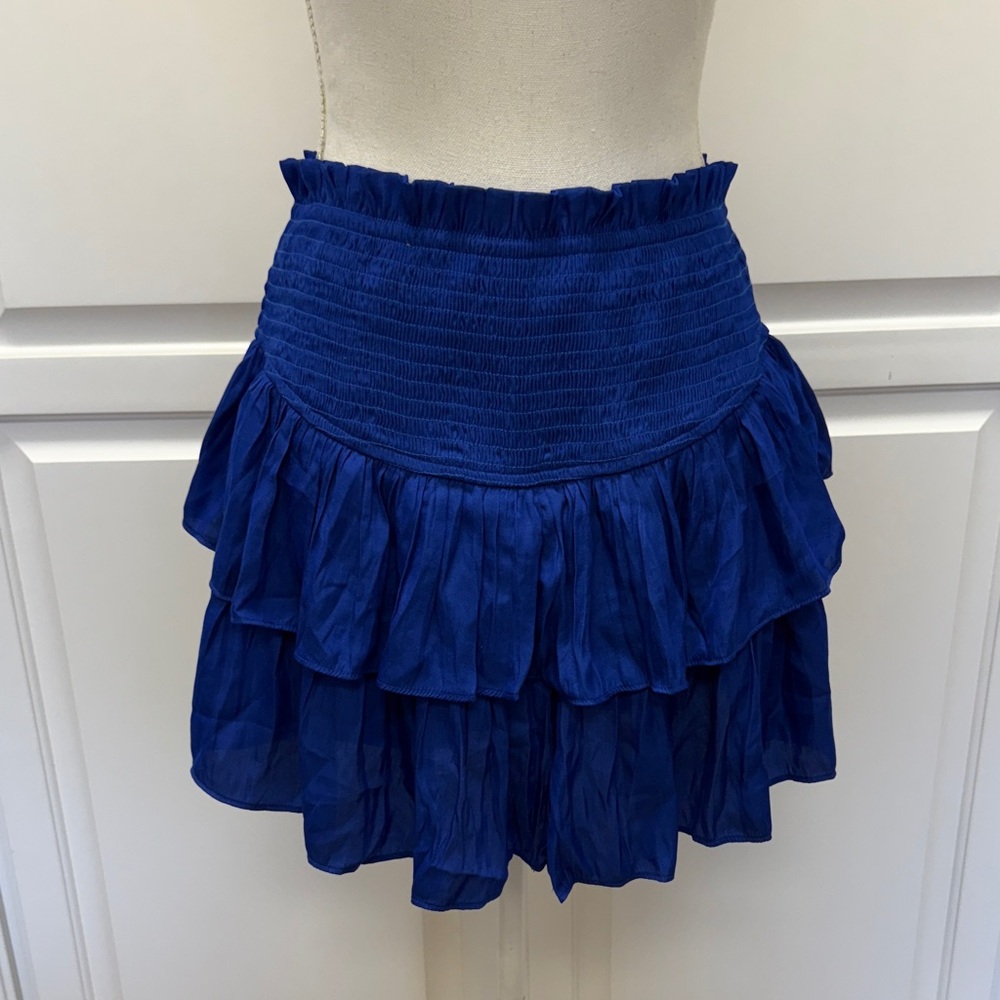 Eesome Royal Blue Layered Mini Skirt with shorts